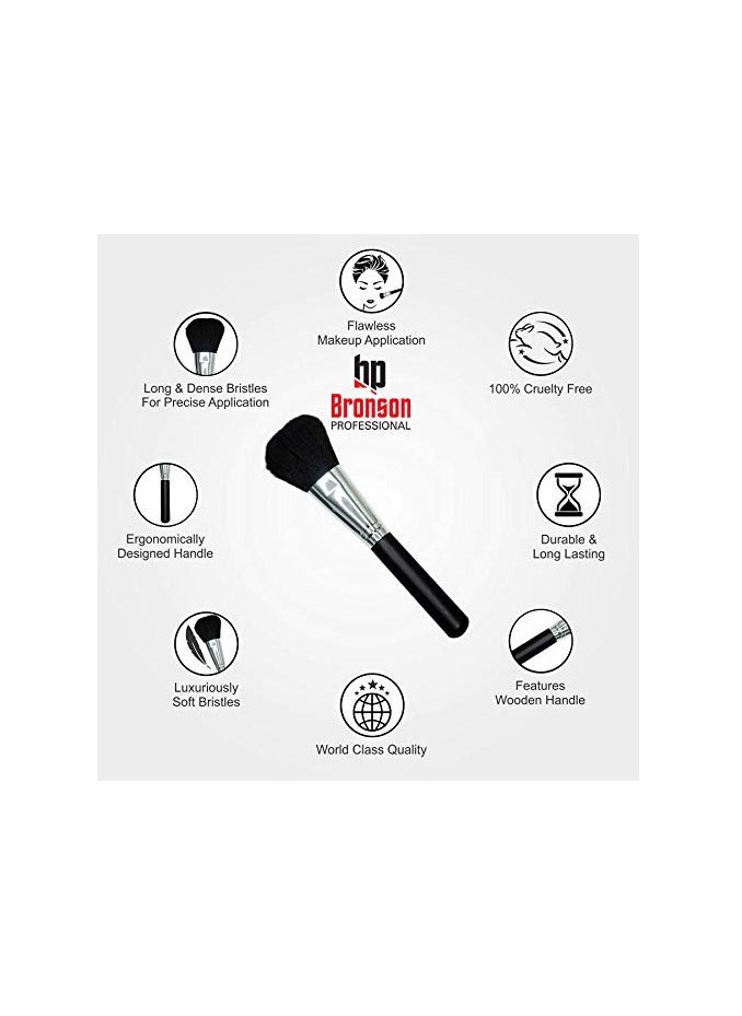 Bronson Professional Powder Brush Multipurpose brush for Foundation Concealer Blush and Compact for flawless finish   Blending Brush Powder Brush Black Color Pack of 1