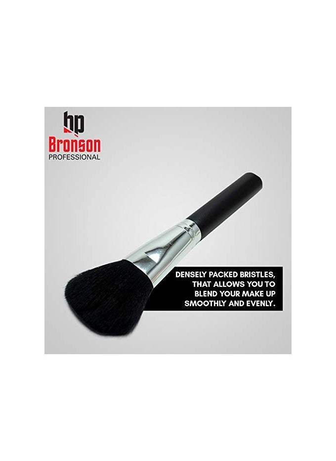 Bronson Professional Powder Brush Multipurpose brush for Foundation Concealer Blush and Compact for flawless finish   Blending Brush Powder Brush Black Color Pack of 1