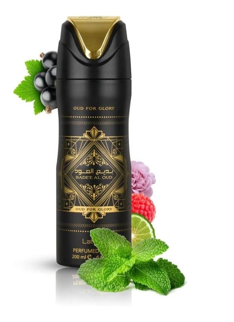 Badee Al Oud Oud For Glory,Perfumed Deodorant Spray For Unisex,200 ml