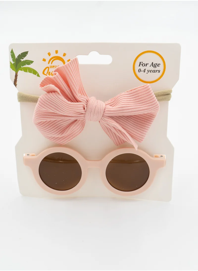 D'Daniela Glasses and Headband Set For Babies and Girls Light Pink Colour