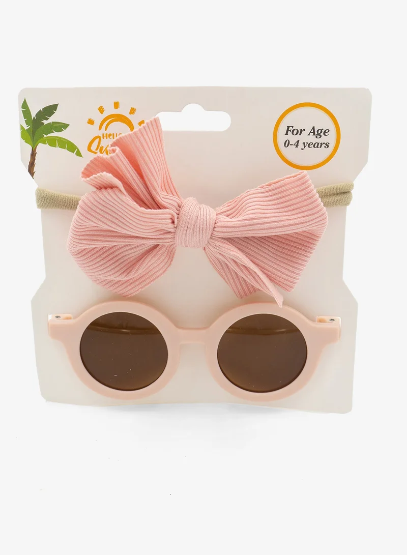 D'Daniela Glasses and Headband Set For Babies and Girls Light Pink Colour
