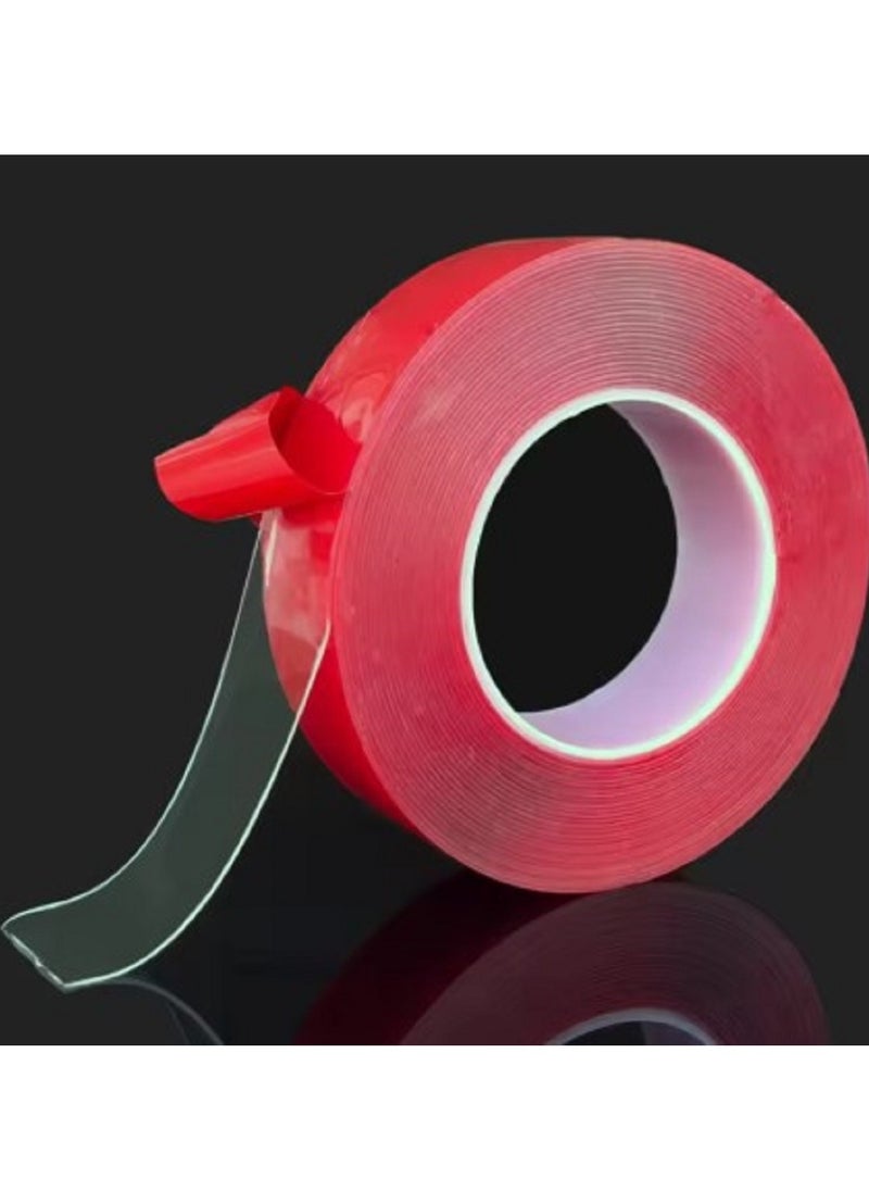 Generic Double Sided Adhesive Tape Acrylic Transparent No Traces Waterproof Red Tape Sticker 30mmx3m  - Image 4
