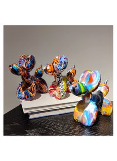 SYOSI Balloon Dog, Mini Standing Colorful Balloon Dog Statue, Resin Creative Cute Animal Craft for Home Bedroom Living Room and Office Decoration  - Image 2