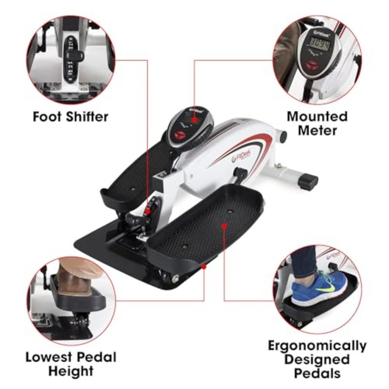 Under Desk Bike Exercise Machine, Compact Magnetic Pedal Exerciser for Home Office Workouts, Black, Quiet Seated Cardio Trainer with Adjustable Resistance - Image 3