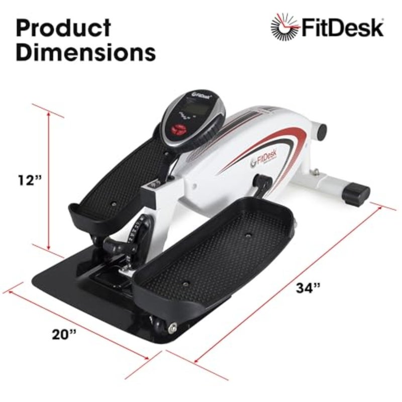 Under Desk Bike Exercise Machine, Compact Magnetic Pedal Exerciser for Home Office Workouts, Black, Quiet Seated Cardio Trainer with Adjustable Resistance - Image 4