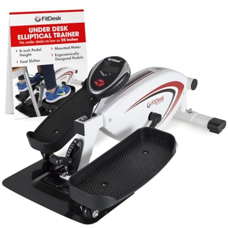 Under Desk Bike Exercise Machine, Compact Magnetic Pedal Exerciser for Home Office Workouts, Black, Quiet Seated Cardio Trainer with Adjustable Resistance - Image 1