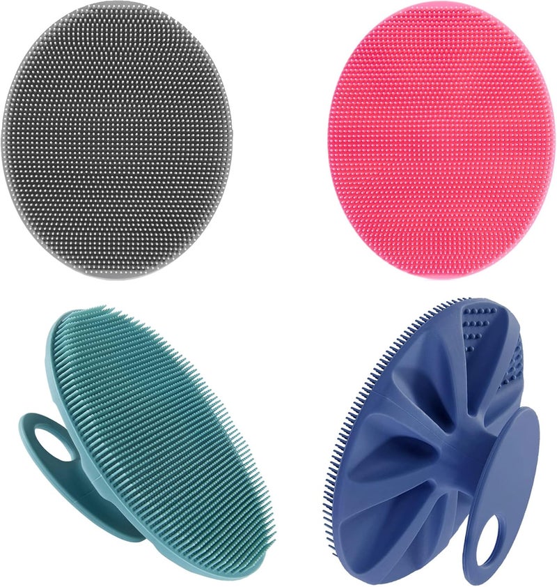 Innerneed Food-Grade Soft Silicone Body Cleansing Brush Shower Scrubber, Gentle Exfoliating and Massage for All Kinds of Skin (Pack of 4) - Image 1