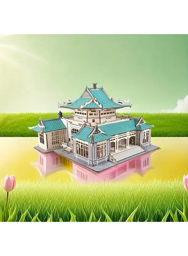 لعبة لغز مكتبة خشبية DIY نموذج قلعة ثلاثية الأبعاد هدية تعليمية إبداعية للبناء - Image 5