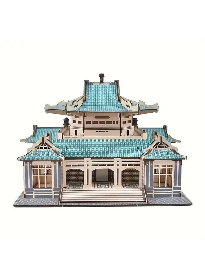 لعبة لغز مكتبة خشبية DIY نموذج قلعة ثلاثية الأبعاد هدية تعليمية إبداعية للبناء - Image 4