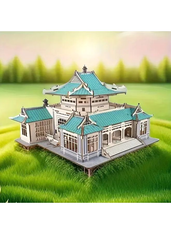 لعبة لغز مكتبة خشبية DIY نموذج قلعة ثلاثية الأبعاد هدية تعليمية إبداعية للبناء - Image 2