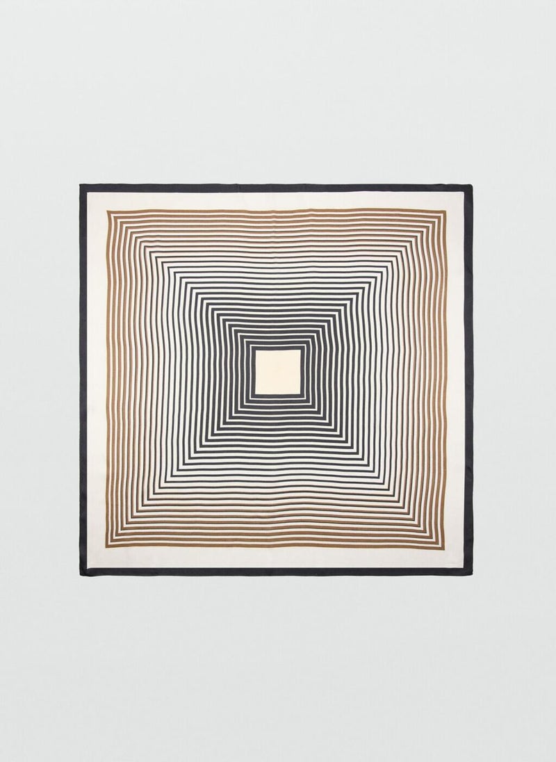 MANGO Geometric stripe-print scarf - Image 1