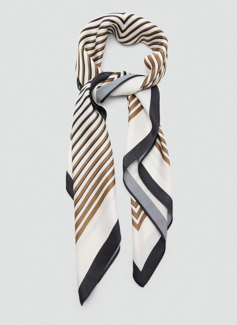 MANGO Geometric stripe-print scarf - Image 2