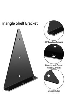 Excefore Floating Shelf Brackets, 13x16.5 cm 4 Pcs Wall Mounted Hidden Triangle Shelf Bracket, Wall Brackets for Shelves Support, Floating Shelf Hardware for Home Decor/Organization, with Screws  - Image 2