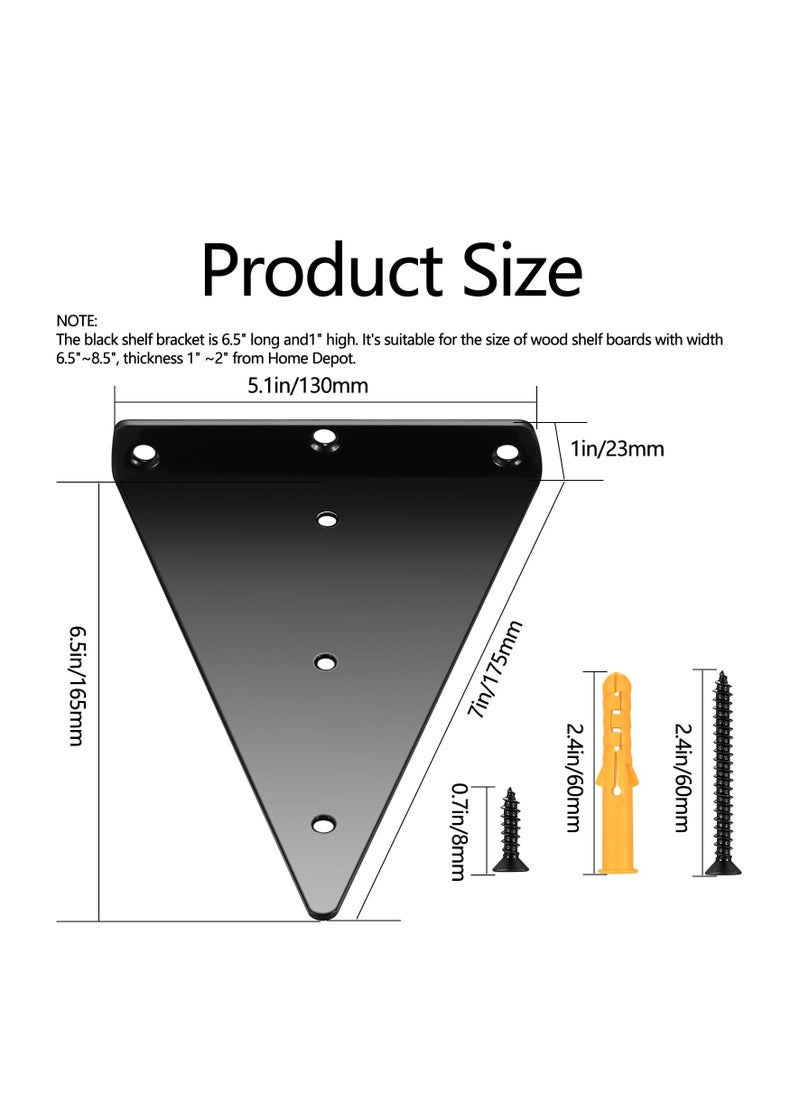 Excefore - Floating Shelf Brackets, 13x16.5 cm 4 Pcs Wall Mounted Hidden Triangle Shelf Bracket, Wall Brackets for Shelves Support, Floating Shelf Hardware for Home Decor/Organization, with Screws - Image 1