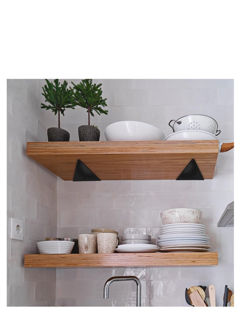 Excefore Floating Shelf Brackets, 13x16.5 cm 4 Pcs Wall Mounted Hidden Triangle Shelf Bracket, Wall Brackets for Shelves Support, Floating Shelf Hardware for Home Decor/Organization, with Screws  - Image 4