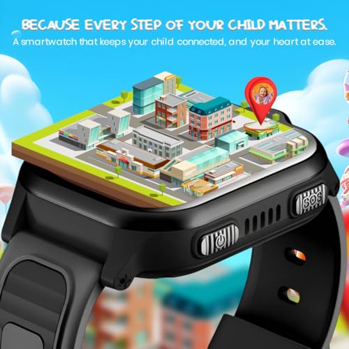 PunnkFunnk TrackNova 4G/5G Kids Smart Watch | HD Video Call | Live GPS Tracking | App Control | Safe Zone & SOS | Games | Family Chat | 800mAh Long Battery | FaceLock | Safety Watch for Kids - (Black) - Image 3