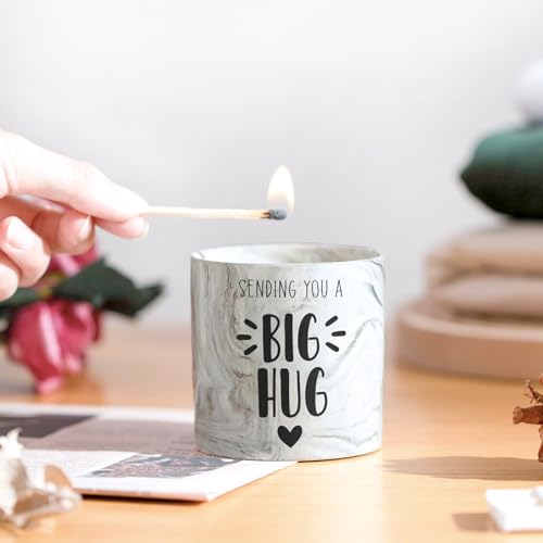 FreeJac Thinking of You Gift Candles for Women Sending You A Big Hug in A Jar Candle Gifts for Best Friends Get Well Soon Cheer Up Comfort Gifts for Sick Miss You Lavender Scented Candles for Mothers 6oz - Image 5