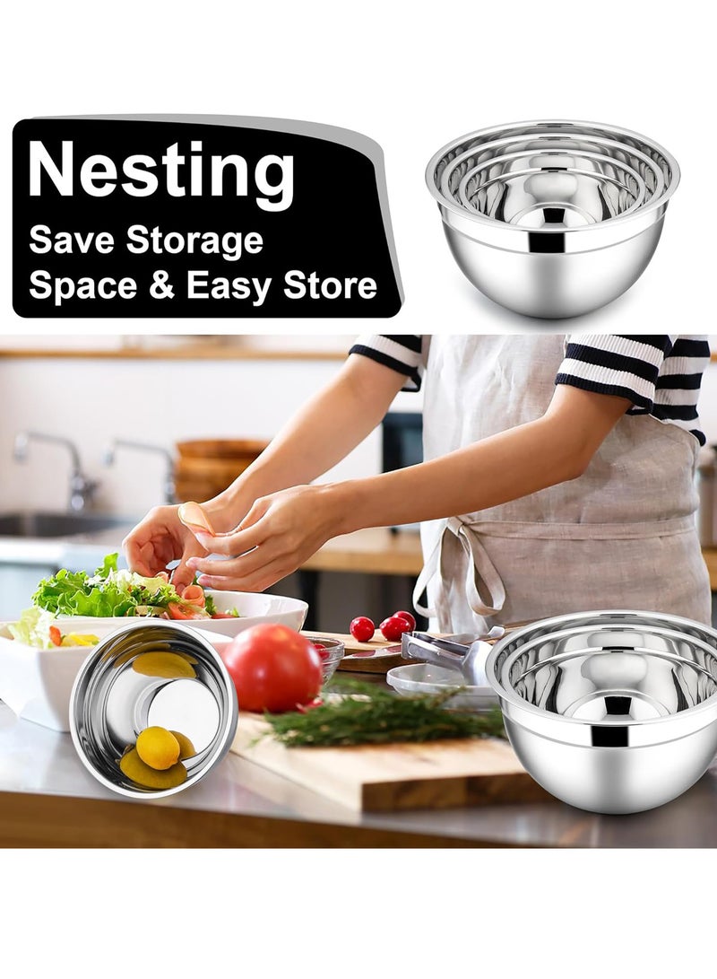 Relex Pack of 3 Mixing Bowls, Stainless Steel Salad Bowl with Lid, Healthy and Easy Clean, Stackable Design (Black) - Image 5