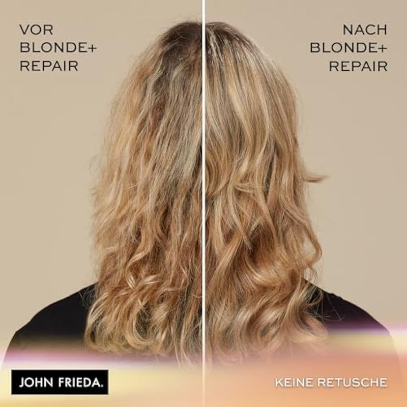 John Frieda BLONDE+ Repair System Pre-Shampoo-Treatment – Contents: 100 ml – With Bond Building Plex – For Blonde Damaged by Lightening – Protects Hair - Image 3