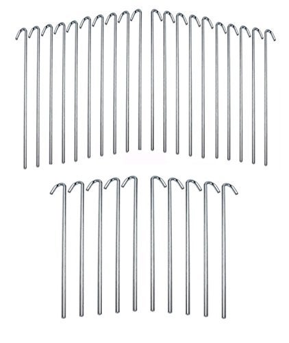 9 inch 30Piece Galvanized Steel Tent PegsGarden Stakes Silver Steel