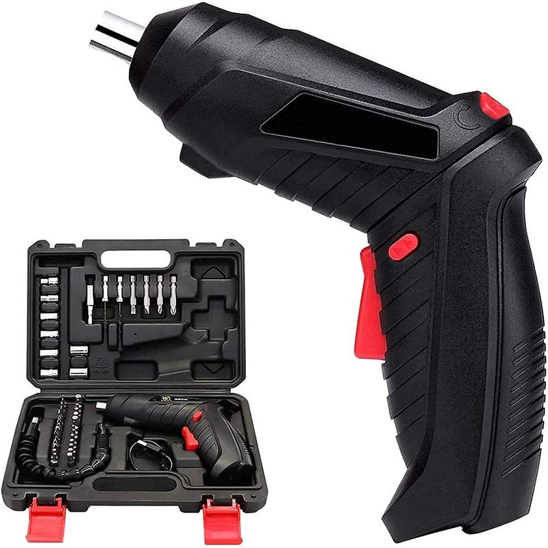 LOMESH MultiFunction Hard Plastic Cordless Drill Machine Tool Set Variable Speed Reversible Impact Drill screwdriver Kit with 47 Accessories Box for Home and Professional use Cordless Drill Set - Image 1