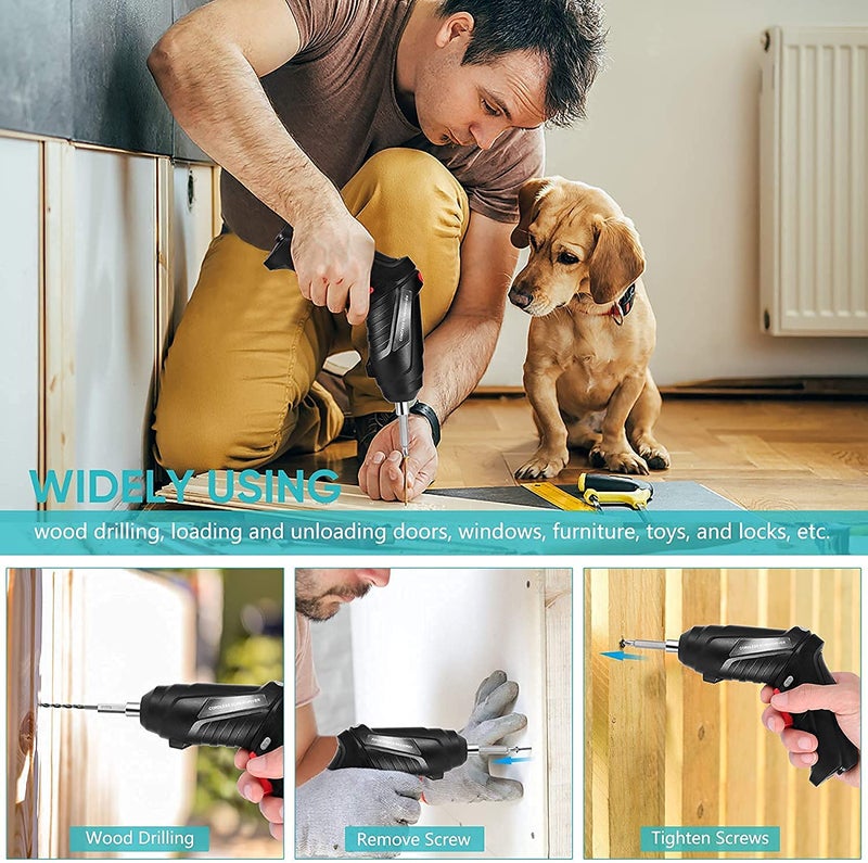 LOMESH MultiFunction Hard Plastic Cordless Drill Machine Tool Set Variable Speed Reversible Impact Drill screwdriver Kit with 47 Accessories Box for Home and Professional use Cordless Drill Set - Image 5