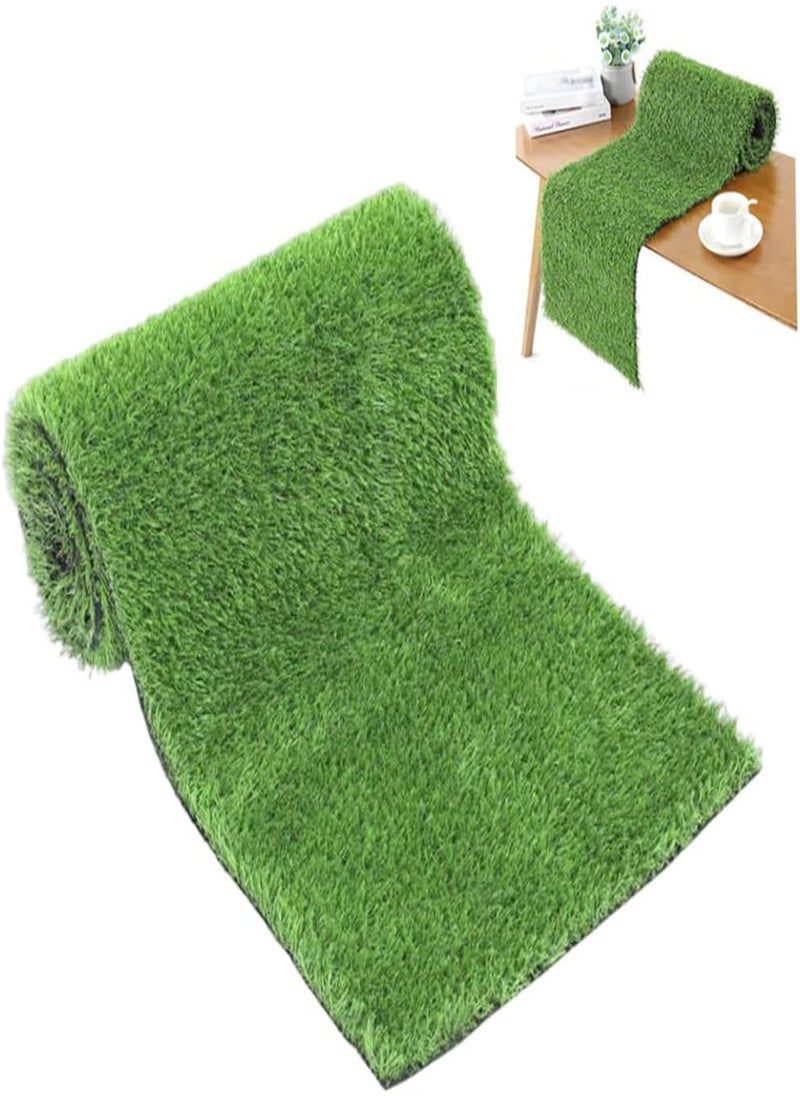 Artificial Grass Table Runner 14x47 Inch Faux Grass Table Runners Green Grass Table Cloth Table Decoration for Home Decor