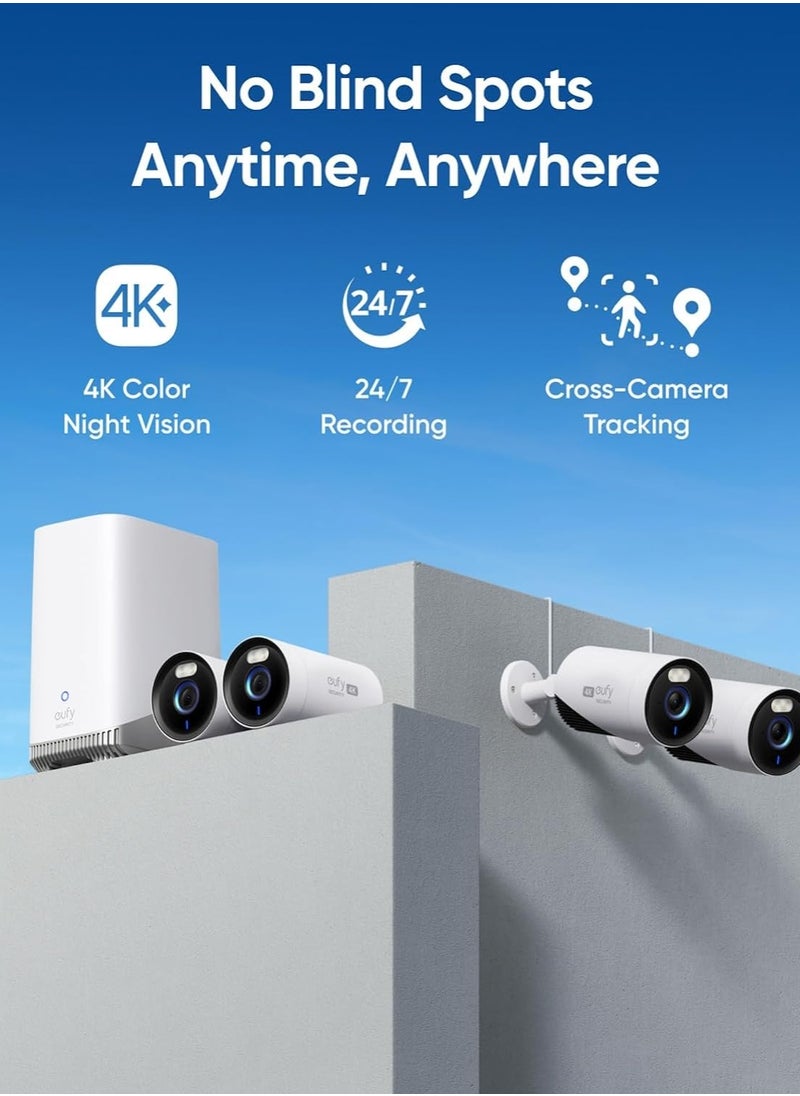 eufy - eufy Security eufyCam E330 (Professional) Add-On 4K Wired Outdoor Security Camera with Spotlights for 24/7 Recording, Enhanced Wi-Fi, Face Recognition AI,No Monthly Fee, Requires HomeBase 3 - Image 1