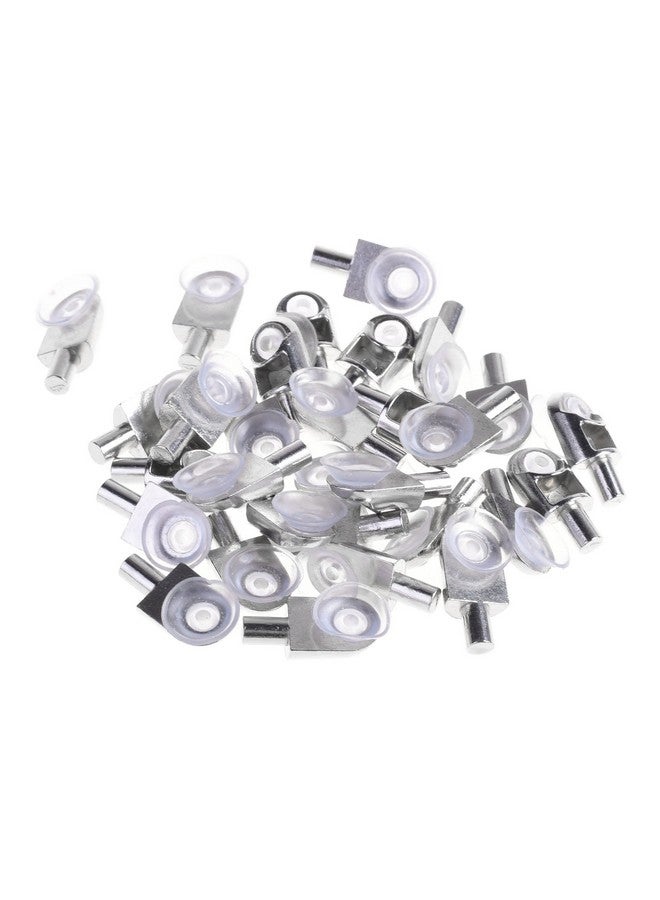 بي سي بي حامل دعم الرف الزجاجي الشفاف باللون الفضي من BCP، 30 قطعة، مقاس 5 مم، دبوس معدني - Image 1