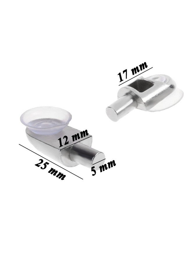 بي سي بي حامل دعم الرف الزجاجي الشفاف باللون الفضي من BCP، 30 قطعة، مقاس 5 مم، دبوس معدني - Image 2