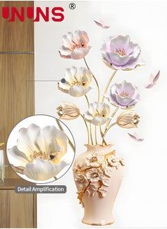 UNUNS 3D Wall Sticker,Simulation Vase And Tulips Wall Stickers,Peel And Stick Removable Decal Stick DIY Wall Decor For Bedroom Living Room 67x130cm  - Image 2