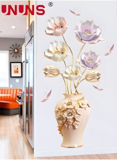 UNUNS 3D Wall Sticker,Simulation Vase And Tulips Wall Stickers,Peel And Stick Removable Decal Stick DIY Wall Decor For Bedroom Living Room 67x130cm  - Image 3
