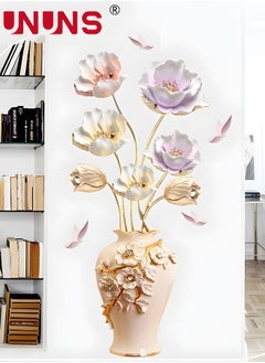 UNUNS 3D Wall Sticker,Simulation Vase And Tulips Wall Stickers,Peel And Stick Removable Decal Stick DIY Wall Decor For Bedroom Living Room 67x130cm  - Image 1