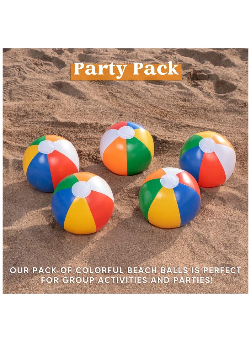 Beach Balls(4 Pack), 24'' Inflatable Swimming Pool Toys for Summer Water Games Kids Birthday Party Supplies Combo Set Include Inflatable Beach Balls4-Pack combo inflatable color Beach Balls for adults & 36 months + kids  - Image 1
