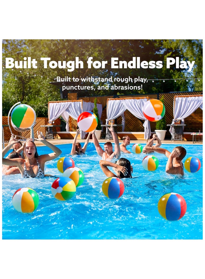 24'' Giant Inflatable Beach Balls (4-Pack) - Jumbo Pool & Beach Toys for Summer Water Games, Kids Party Supplies for All Ages - Image 2