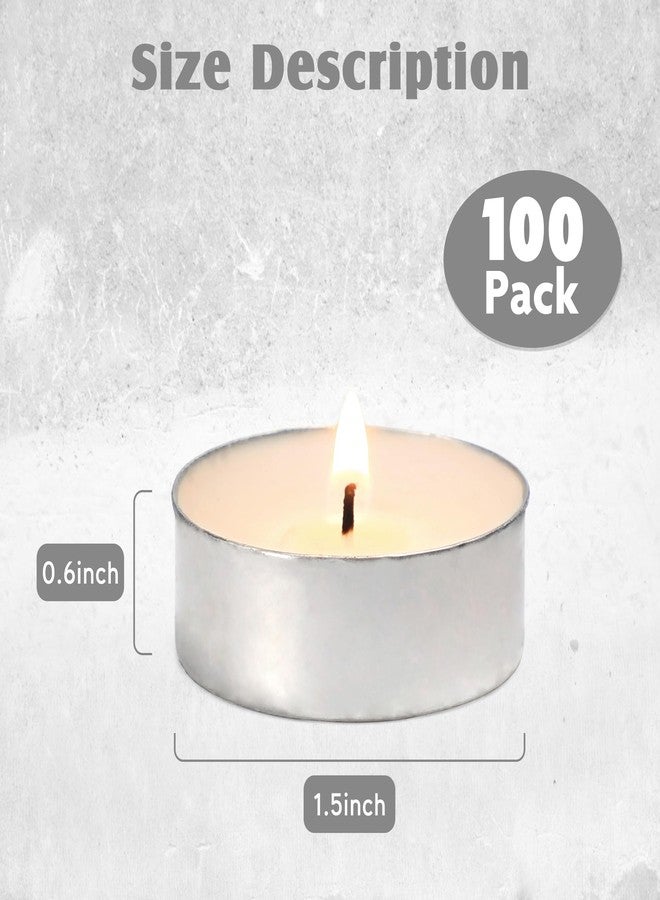 HILUMIDA Unscented Tealight Candles - 100 Pack 4 Hours Smokeless White Small Tea Candles for Weddings,Warmer Home Decor for Home - Image 2