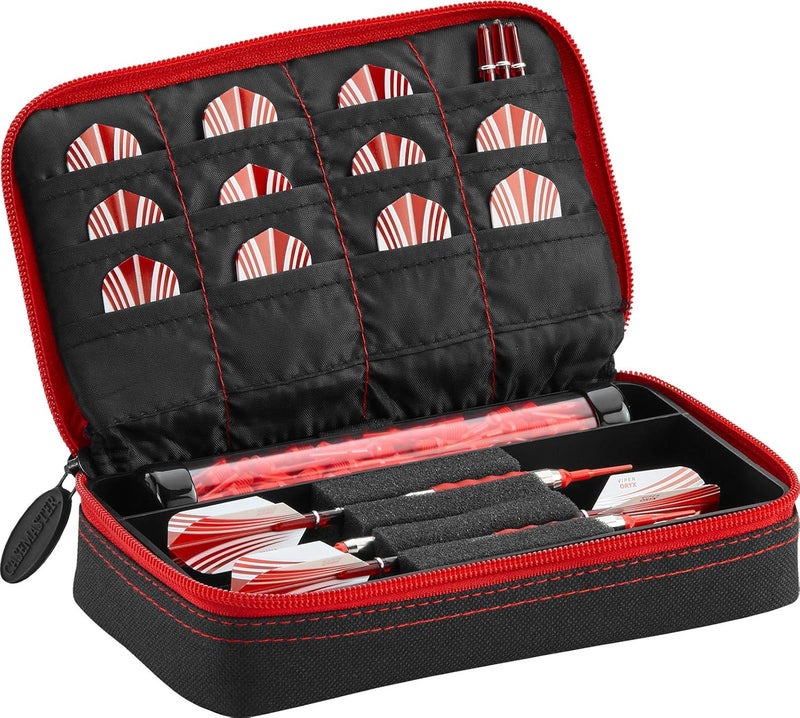CASEMASTER Plazma Dart Case for Soft and Steel Tip Darts, Holds 3 Darts and Features Built-In Storage Tube and Pockets for Flights, Tips, Shafts, and Personal Items - Image 1