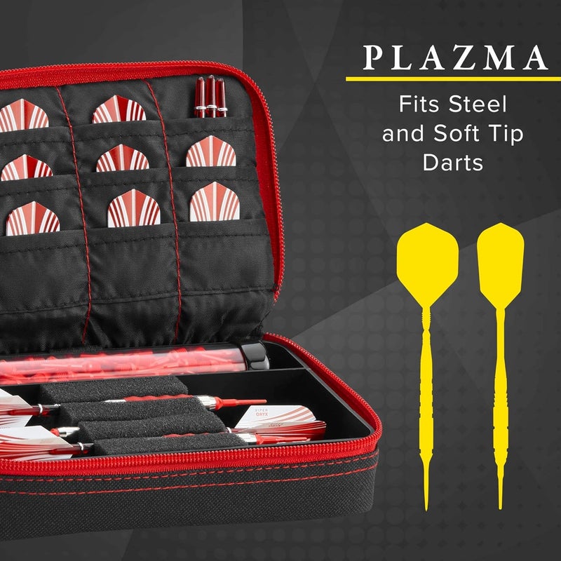 CASEMASTER Plazma Dart Case for Soft and Steel Tip Darts, Holds 3 Darts and Features Built-In Storage Tube and Pockets for Flights, Tips, Shafts, and Personal Items - Image 5