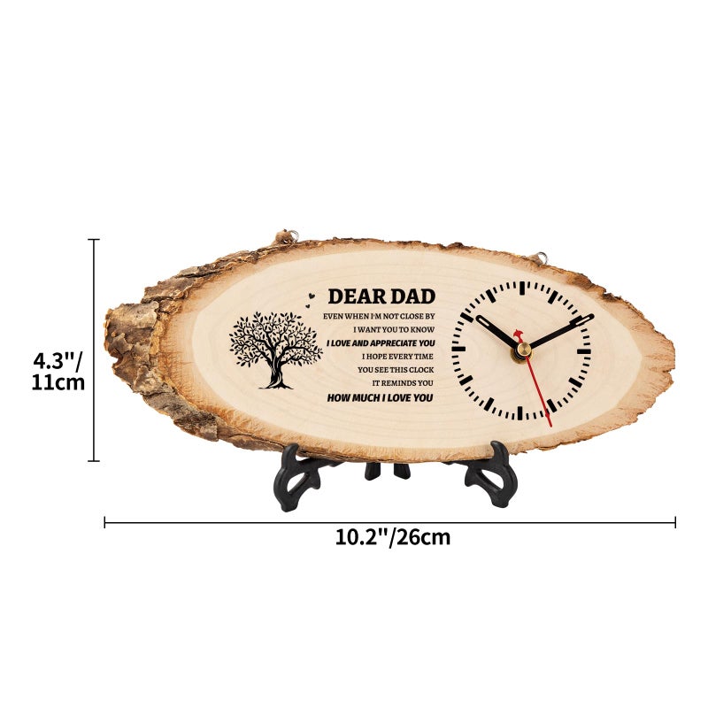 BeauGift Dad Gifts, Wooden Clock Gifts for Dad from Daughter Son Kids, Daddy Birthday Gift Idea for Papa Father Who Wants Nothing, Fathers Day Present from Child to My Dad - Image 3