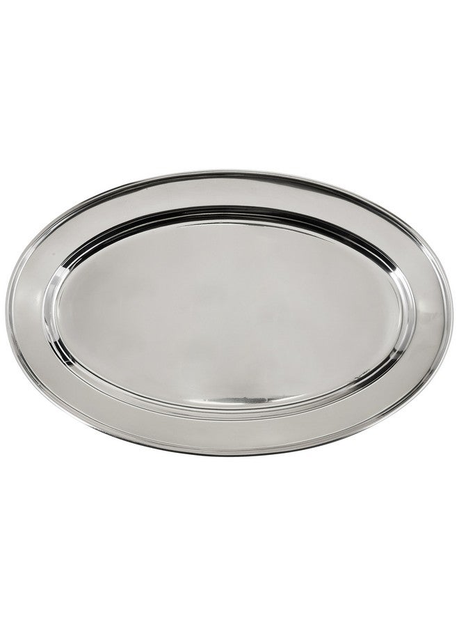 Winco OPL-14 Stainless Steel Oval Platter, 13.63-Inch by 8.75-Inch - Image 2