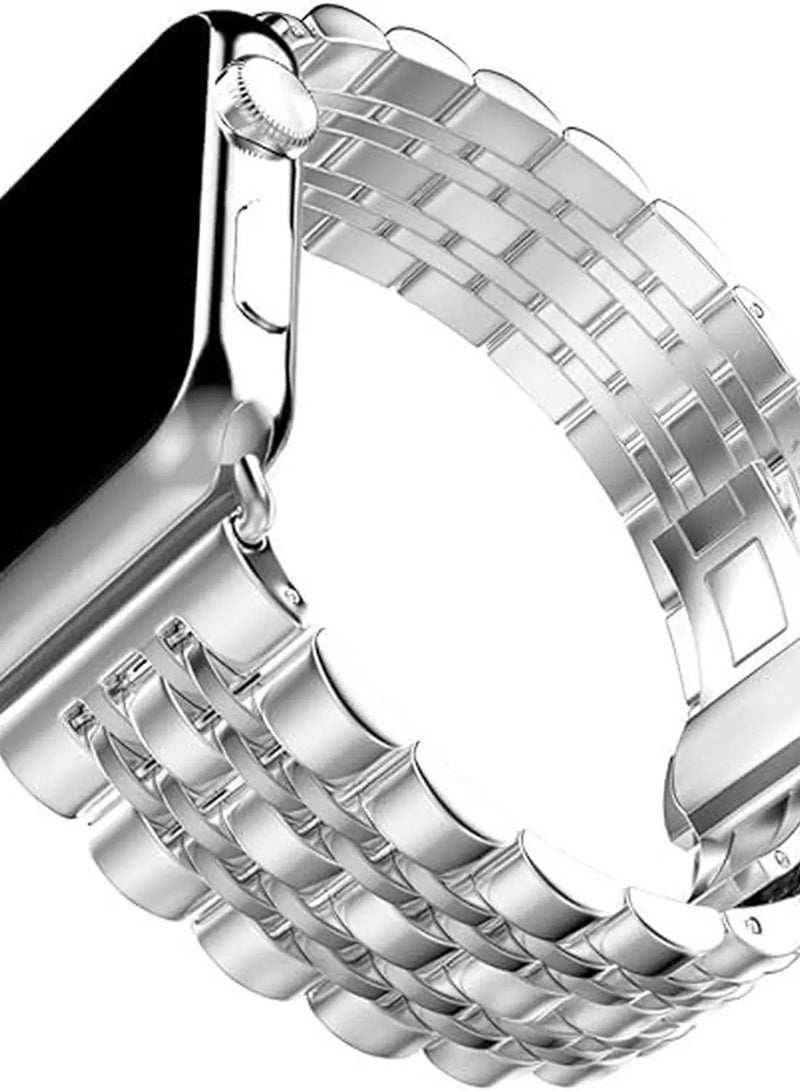 ديفيا Stainless Steel Link Watch Band 42/44mm - Silver - Image 1
