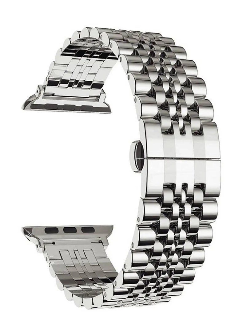 ديفيا Stainless Steel Link Watch Band 42/44mm - Silver - Image 3