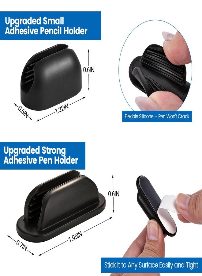 Fematin 24 Pack Adhesive Pencil Holders for Desk, Silicone Pen Holder,Black - Image 4