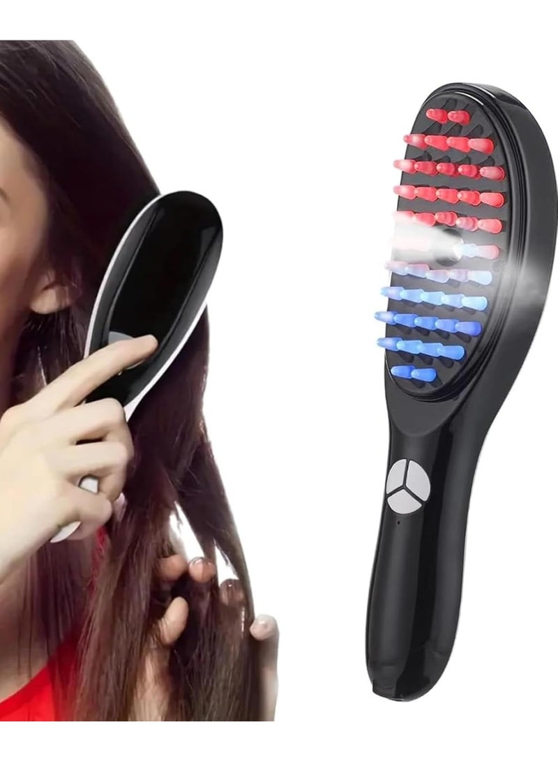 فرشاة تدليك فروة الرأس بتقنية LED لتحفيز نمو الشعر الكهربائية 3 في 1 – ضوء أحمر وأزرق لتقوية البصيلات وتقليل التساقط - Image 2