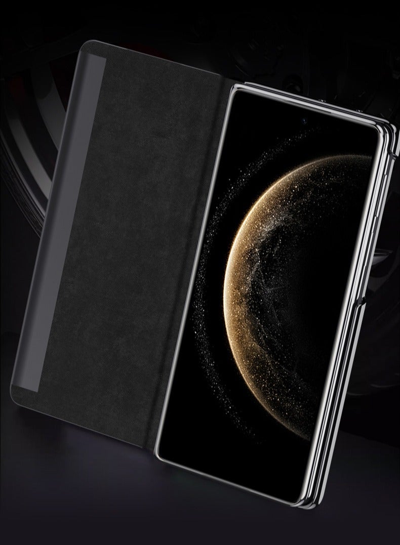 general Case Compatible with Huawei Mate X6 Case, Smart Window Leather Case with Flip-Free Answering [Auto Wake/Sleep], Camera Lens Protection with Metal Camera Holder Stand - Image 2