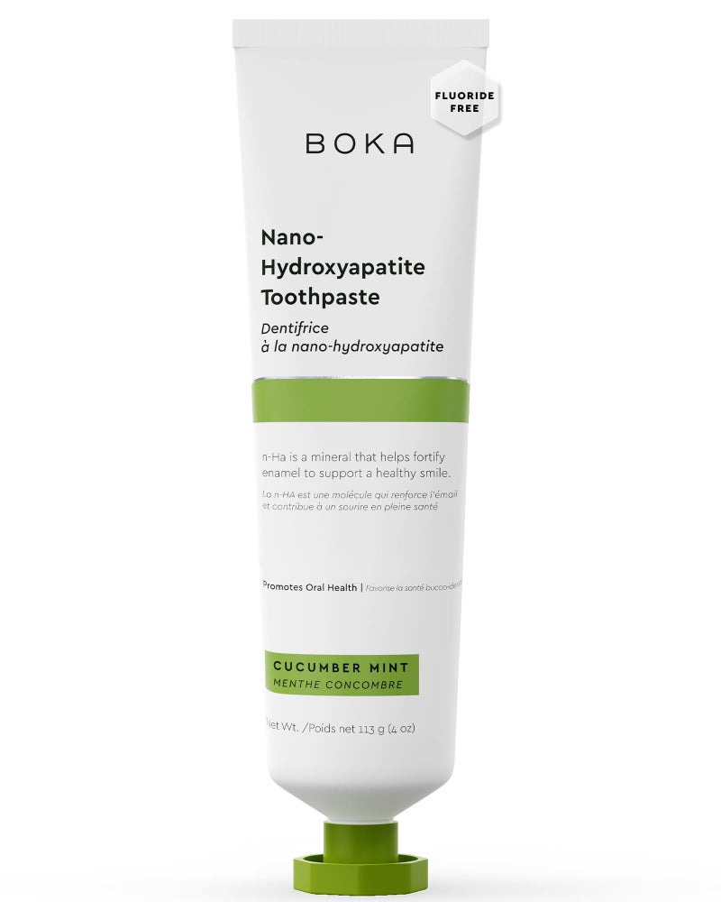 Boka Fluoride Free Toothpaste, Nano Hydroxyapatite Toothpaste, Appropriate for Sensitive Teeth - for Adult, Kids Oral Care - Cucumber Mint Flavor, 4 Fl Oz 1Pk US Manufactured - Image 1