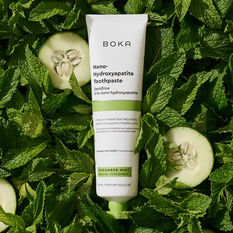 Boka Fluoride Free Toothpaste, Nano Hydroxyapatite Toothpaste, Appropriate for Sensitive Teeth - for Adult, Kids Oral Care - Cucumber Mint Flavor, 4 Fl Oz 1Pk US Manufactured - Image 2