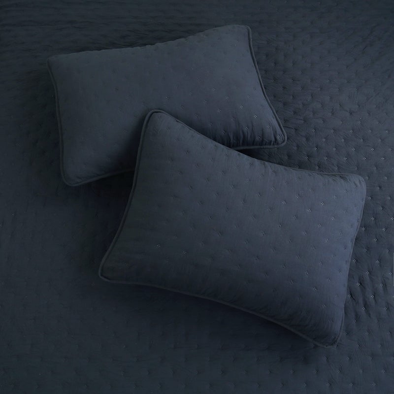 ROARINGWILD Navy Blue Twin Size Quilt Bedding Set with Pillow Sham, Lightweight Soft Bedspread Coverlet, Quilted Blanket Thin Comforter Bed Cover, All Season, 2 Piece, 68x90 inches - Image 4