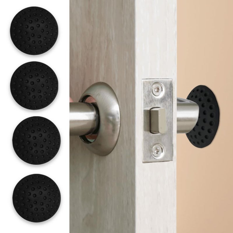 ALP Rubber Wall Protector Knob Cover – Self Adhesive Door Handle Bumper Guard – Protects Walls from Door Handles, Stops, Headboards, Refrigerator Doors (Black, Pack of 16) - Image 5
