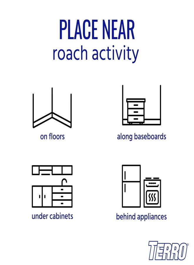 TERRO T500SR Indoor Multi-Surface Roach Bait Stations - Indoor Roach Killer, 12 Bait Stations, Black - Image 5